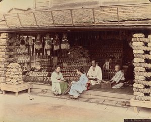 Un magasin de chaussures - Kusakabe Kimbei