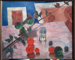 Nature morte en rose - Kuzma Sergeevich Petrov Vodkin