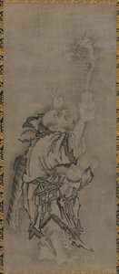 Hotei avec des Immortels Taoïstes : Immortel avec gourde et dragon - Kyūseki Tomonobu