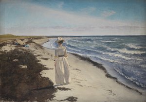 Dame à la plage de Karrebæksminde, Zélande - Laurits Andersen Ring