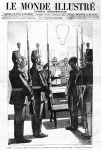 Le commandant lit, au capitaine Alfred Dreyfus, l