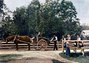 Paysans à la fin de la récolte, Suède, vers 1890 - L Boulanger