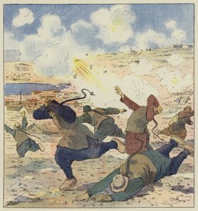 Fuite des Chinois au premier bombardement de Port-Arthur