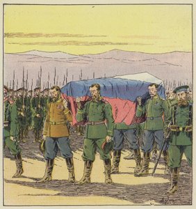 Funérailles des blessés russes après la bataille de Vafangou - L. Malespine