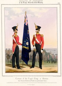 Costume de la Marine Royale et des Marines Royaux. Marines Royaux (Subalternes) 2e Lt., vers 1832 - L. and Eschauzier St. Mansion