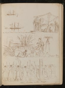 La frégate "Vittorio Emanuele" ramenant les troupes de Gaela, quatre femmes 