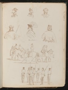 Quatre études de bustes masculins, deux d