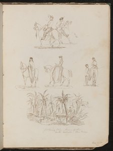 Quatre études de soldats à cheval