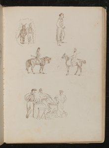 Études de figures masculines avec chevaux, étude d