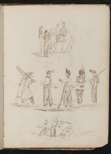Étude de soldats et de chevaux