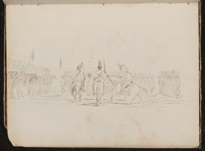Étude de trois soldats de haut rang