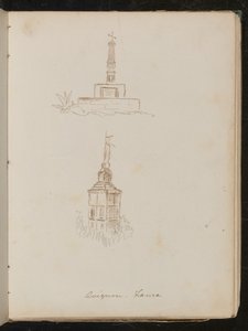 Deux études architecturales de monuments, lieu noté comme "avignon - France" - Lady Butler