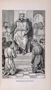 Charlemagne (742-814) et les garçons, illustration de 