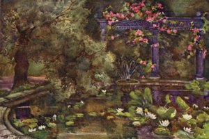 Le jardin de Sir Laurence Alma-Tadema, RA (lithographie en couleur) - Lady Victoria Marjorie Harriet Manners