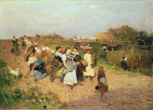 Moissonneurs rentrant chez eux, 1881 - Lajos Deak Ebner