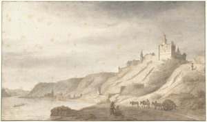 Château Rheinfels près de St. Goar sur le Rhin - Lambert Doomer