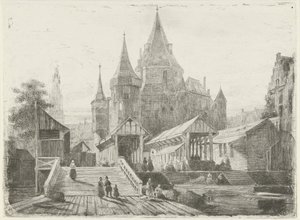 Vue de la Nieuwmarkt à Amsterdam - Lambertus  Hardenberg