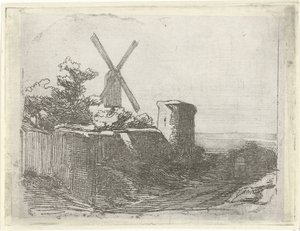 Ruine avec moulin - Lambertus  Hardenberg