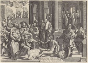 Pierre et Jean guérissant un infirme à la porte du temple - Lambertus Suavius