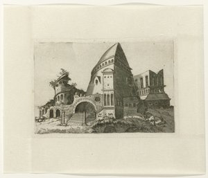 Ruine avec tour pyramidale - Lambertus Suavius