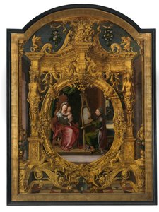 Saint Luc peignant le portrait de la Vierge - Lancelot Blondeel