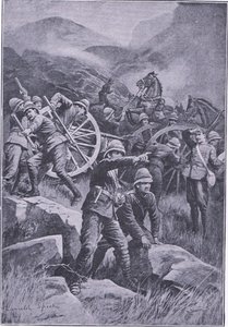 Un canon renversé sur une colline, d