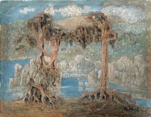 Paysage, Arbres décharnés sur les bords de mer, Norvège - Lars Hertervig