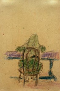 Sans titre (Fille assise à la table, de dos) - Laszlo Moholy Nagy