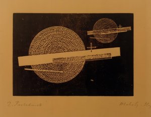Sans titre (Deux cercles avec barre) - Laszlo Moholy Nagy