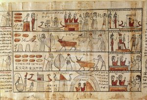 Scènes agricoles, détail du Livre des Morts de Tsekhons (papyrus)