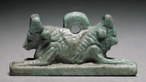 Amulette de lion à tête de taureau, Période Saïte, 715-656 av. J.-C.