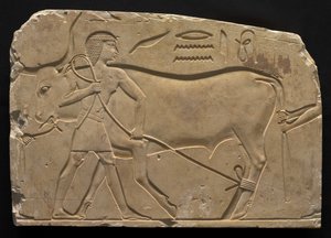 Hommes attachant un bœuf, 667-647 av. J.-C. - Late Period Egyptian
