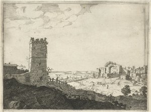Paysage avec une tour - Laurens Barata