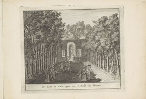 Laan et statue de Cérès dans les jardins du Palais Het Loo