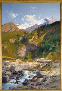 Le torrent à Chavalchère, glacier de Tabuchet et la montagne de la Meije - Laurent Guétal
