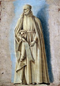 Saint Ignace tenant un parchemin contenant les règles de son ordre