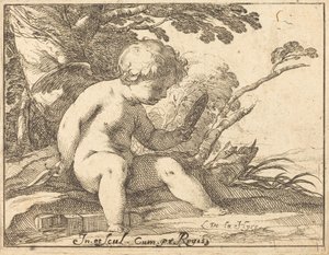 Cupidon se regardant dans un miroir