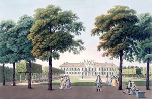 Vue du Château de Plaisance à Hetzendorf, Vienne, années 1790 - Laurenz Janscha