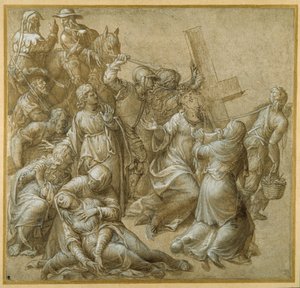 Le Christ portant sa croix rencontre Sainte Véronique - Lavinia (attr. to) Fontana