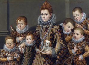 Portrait de Bianca degli Utili Maselli avec ses six enfants, c. 1605 - Lavinia Fontana