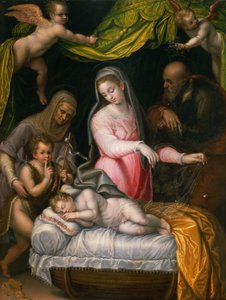 La Sainte Famille avec Jean-Baptiste et Sainte Élisabeth, 1591 - Lavinia Fontana