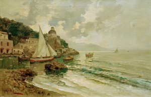 Côte adriatique estivale avec bateaux de pêche