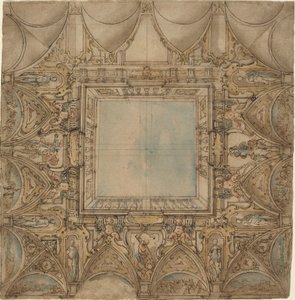 Décoration de plafond avec paysages et batailles - Lazzaro Tavarone