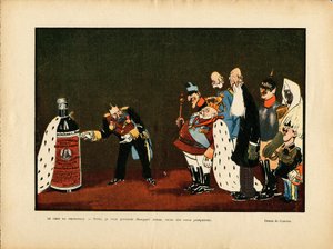 Illustration de Leal de Camara dans Le Rire, 25/12/09 - Belgique, Europe, Portugal, Autriche, Alcool, Alcoolisme, Protocole - Guillaume II, Léopold II, Édouard VII, Alphonse XIII, François-Joseph 1er d