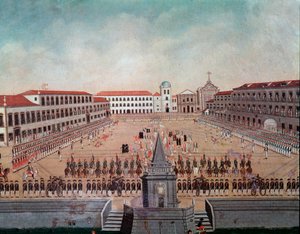 Parade militaire sur la place Royale de Rio de Janeiro au Brésil Aquarelle de Leandro Joaquim (1738-1798) XVIIIe siècle Rio de Janeiro, Musée historique national - Leandro Joachim