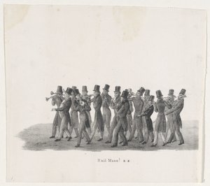 Musiciens dans le défilé des étudiants de Leyde, 1835 - Leendert Springer (I)