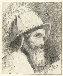 Buste de guerrier avec casque - Leendert van der Cooghen