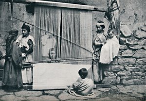 Tisserands kabyles et métier à tisser traditionnel, Algérie du Nord, 1912 - Legrand