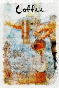 Aquarelle « Café » - Lembayung senja studio [Vintage Poster]