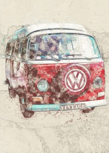 Camionnette vintage rouge